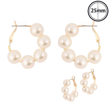 Classic Bridal Pearl Hoop Earrings