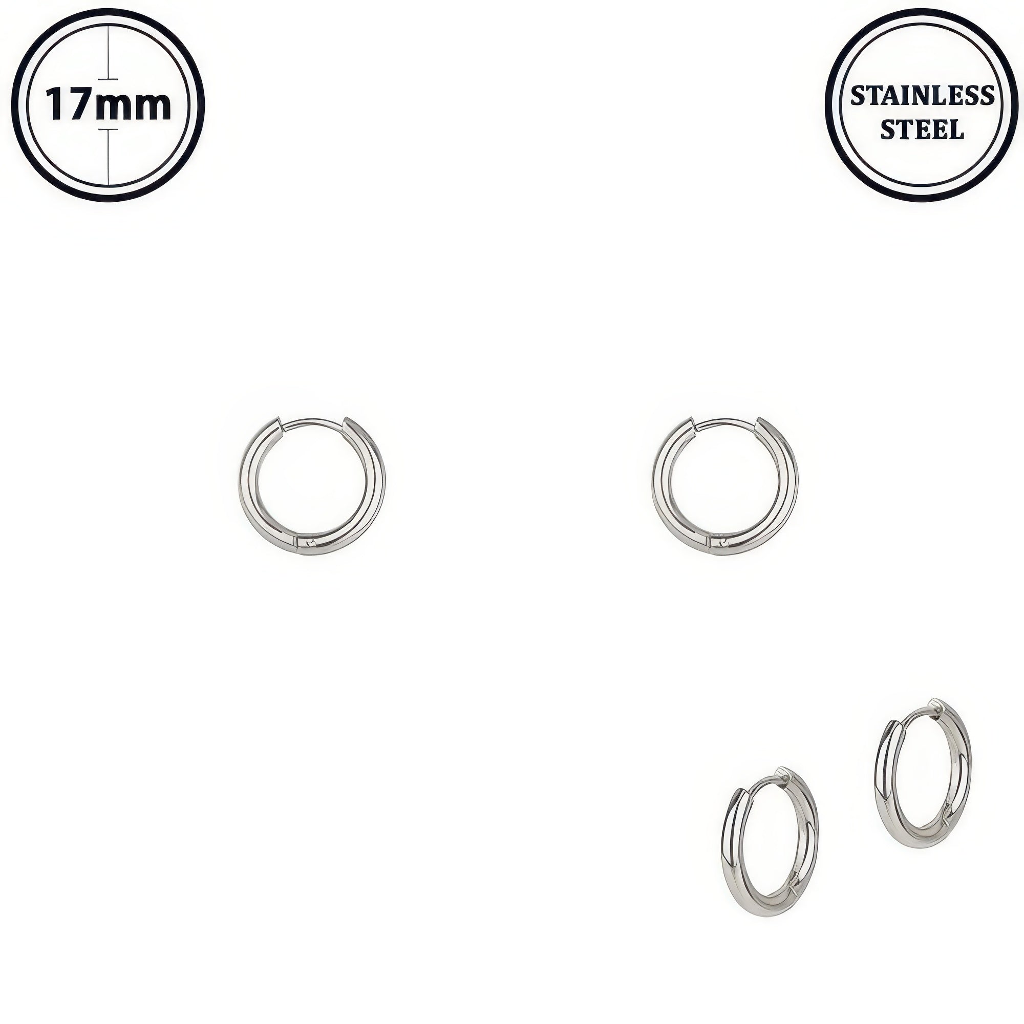 Stainless Steel Huggie Hoop Earrings - It's a Girly Place
