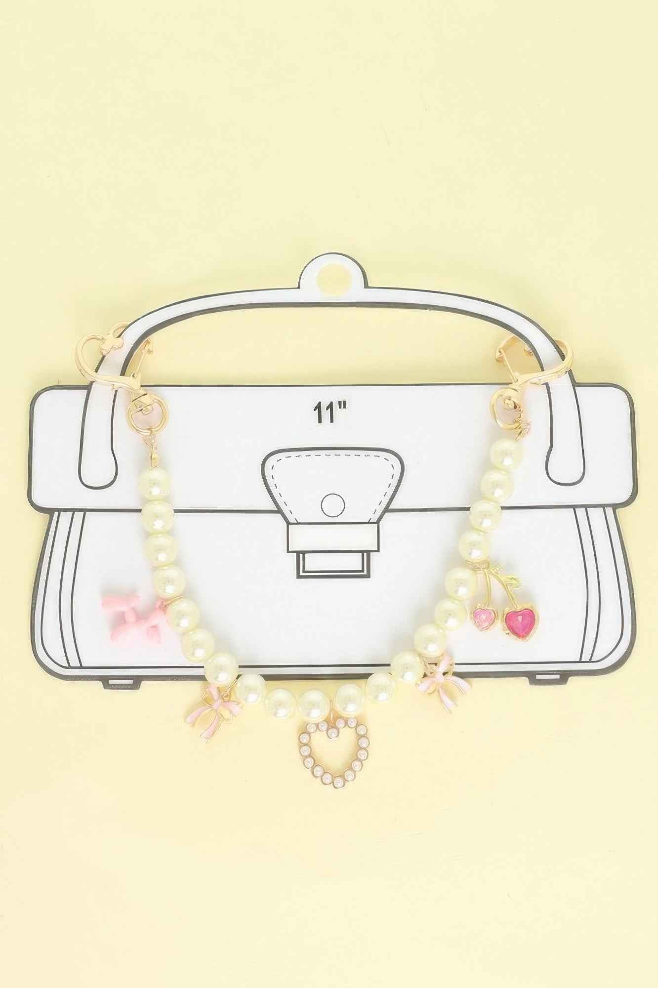 Whimsical Theme Pearl Bag Charm Chain