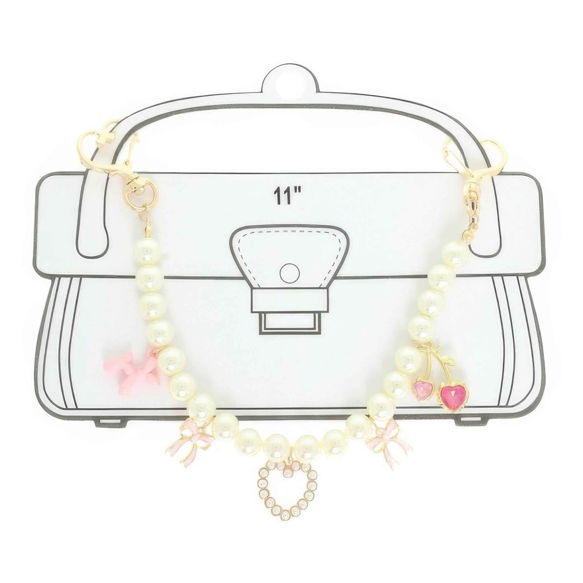 Whimsical Theme Pearl Bag Charm Chain