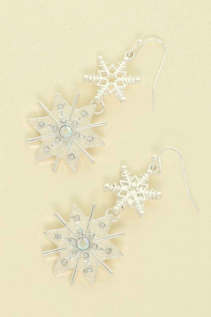 Christmas Snowflake Dangle Earrings