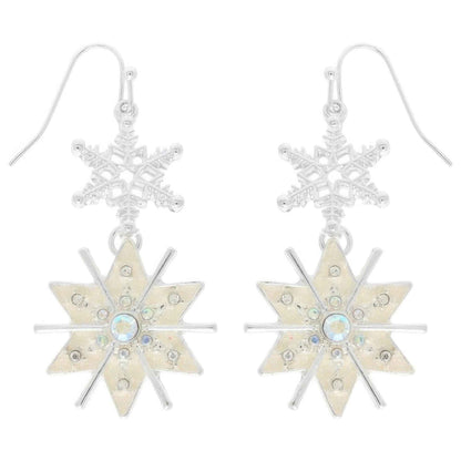Christmas Snowflake Dangle Earrings