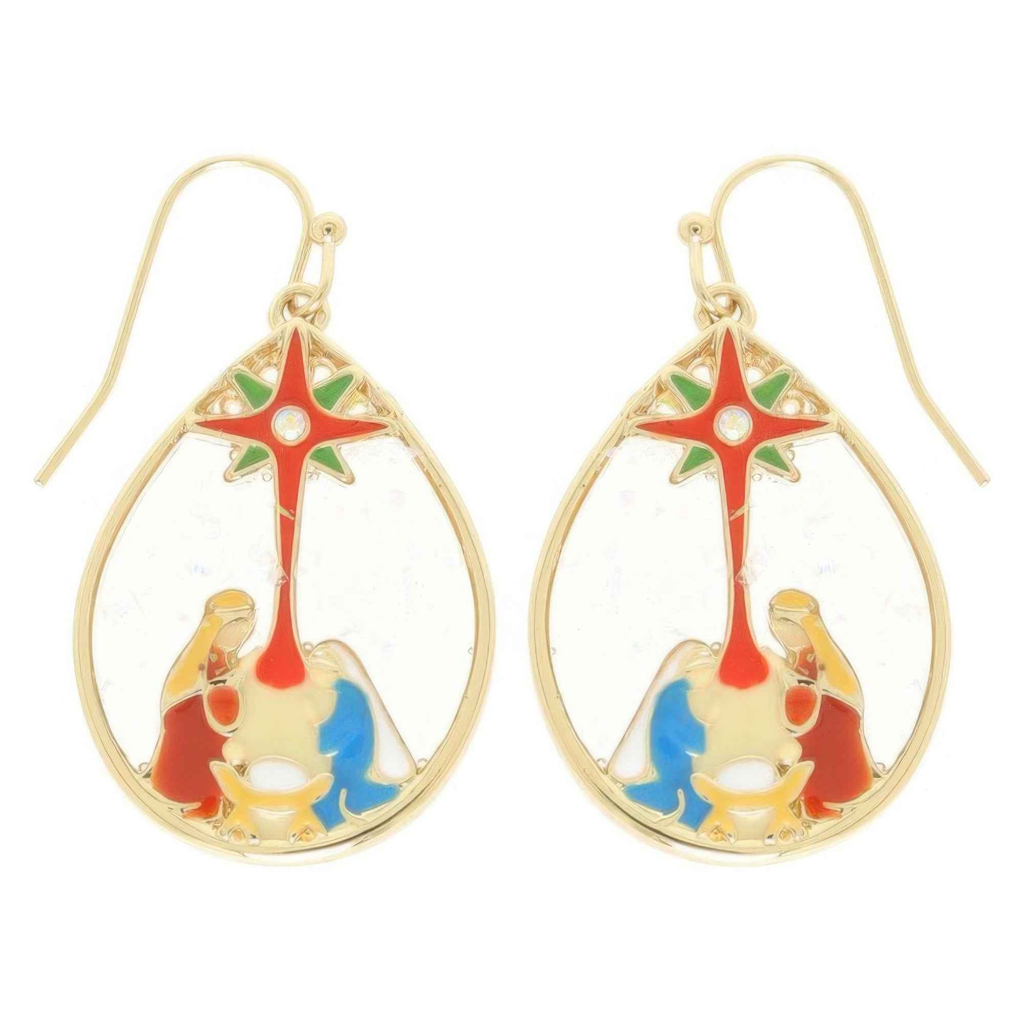Christmas Nativity Theme Teardrop Earrings