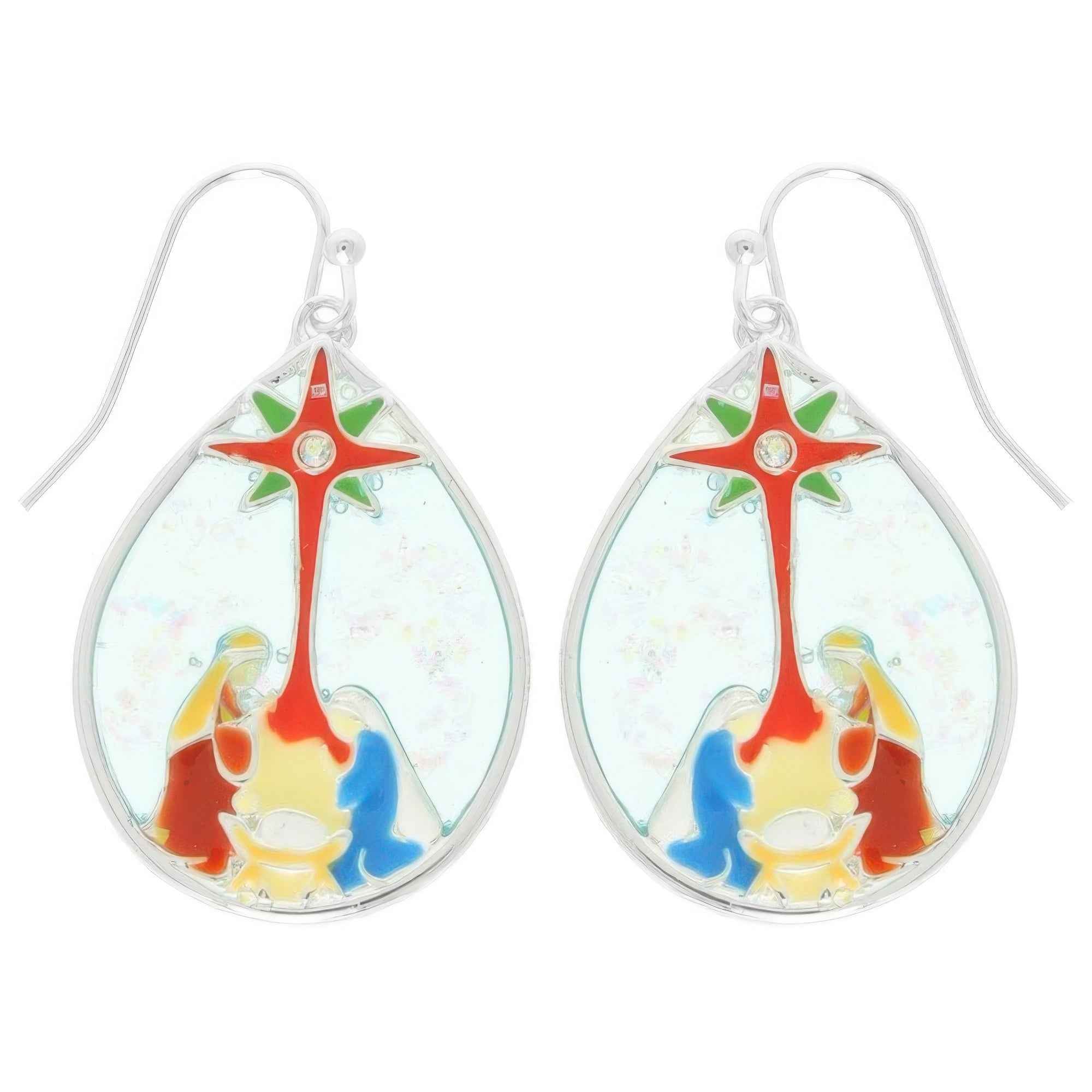 Christmas Nativity Theme Teardrop Earrings