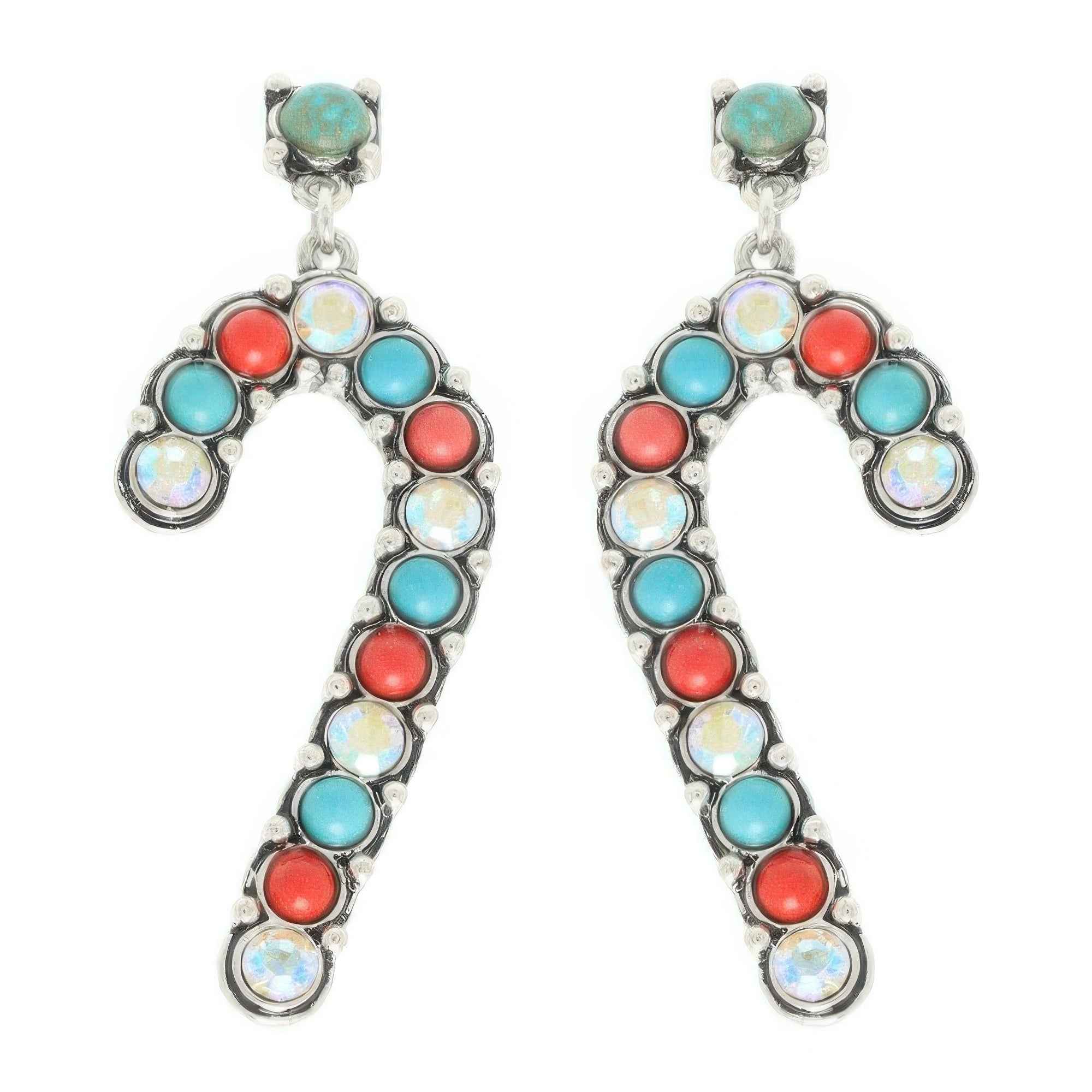 Western Christmas Candy Cane Post Earrings