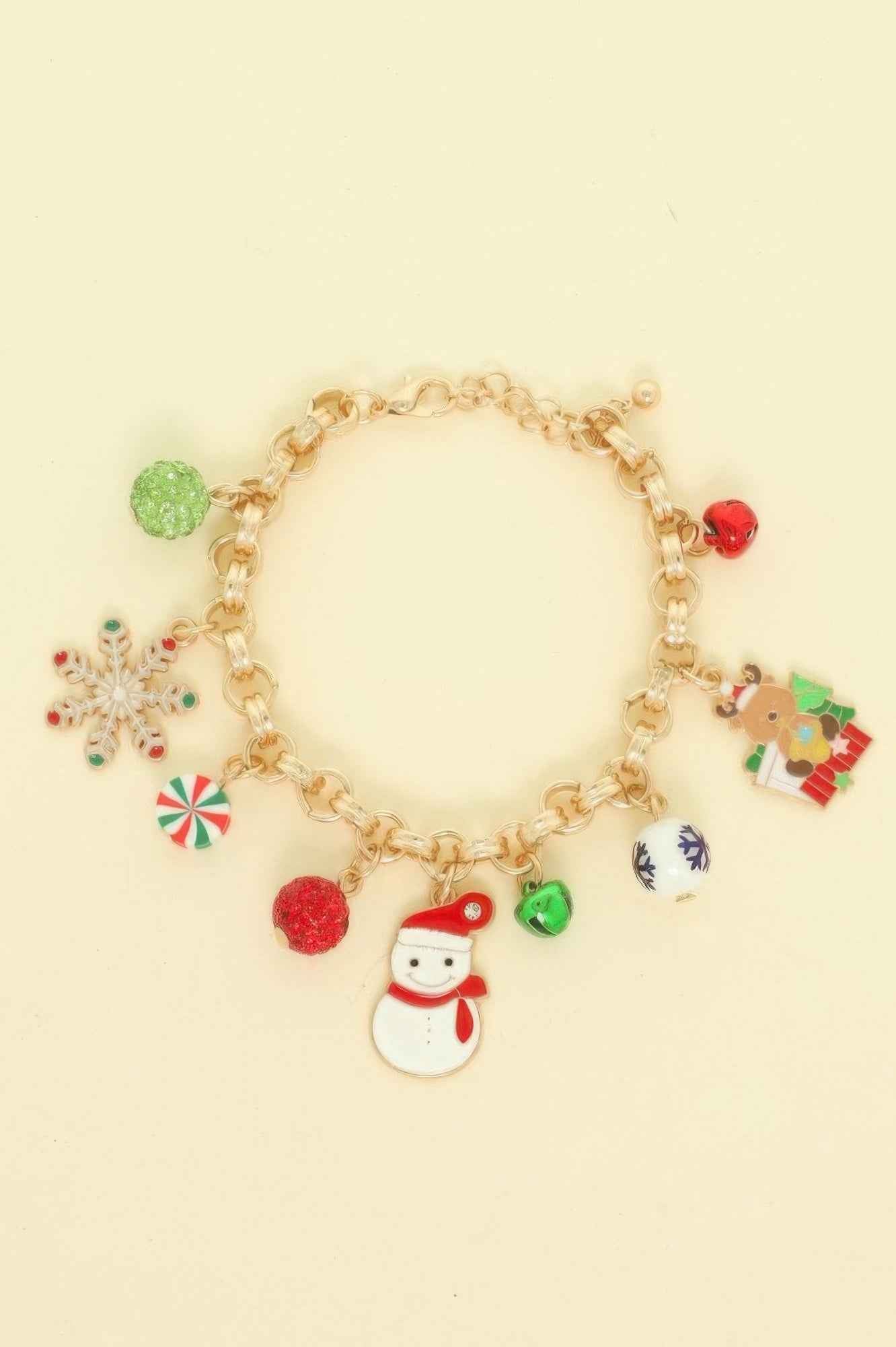 Christmas Theme Enamel Charm Bracelet