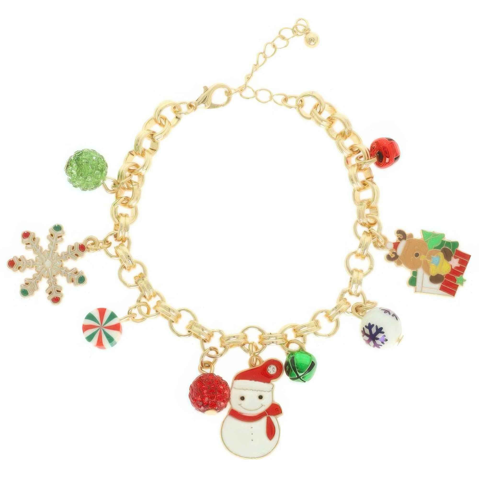 Christmas Theme Enamel Charm Bracelet