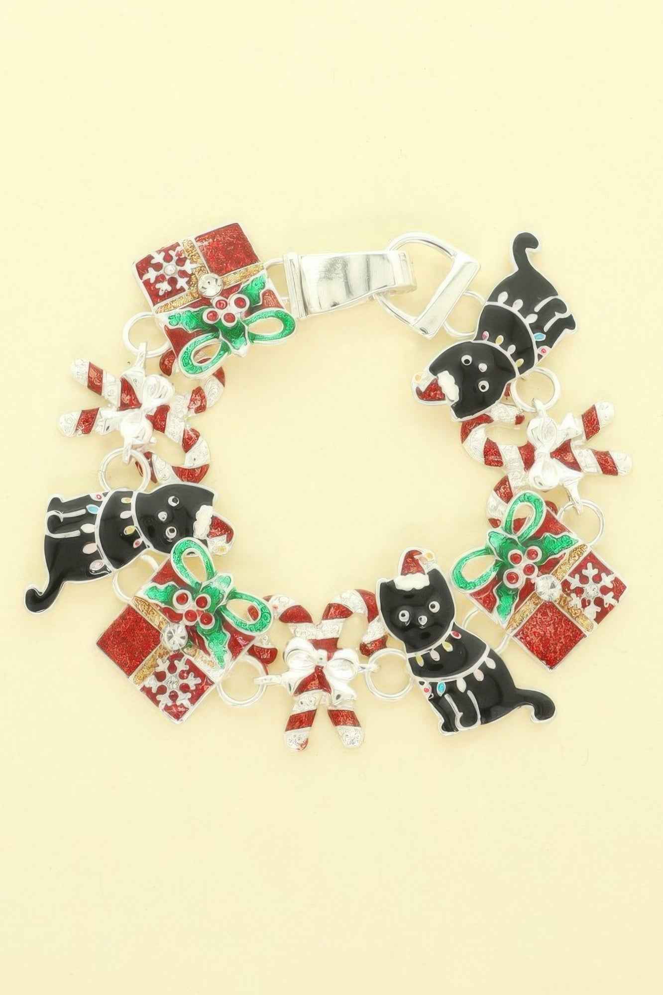 Christmas Themed Enamel Charm Bracelet
