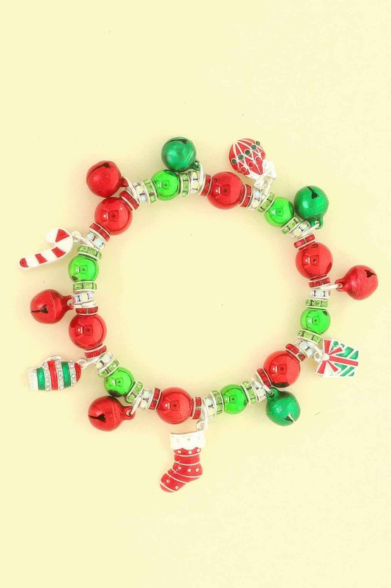 Christmas Enamel Charm Stretch Bracelet