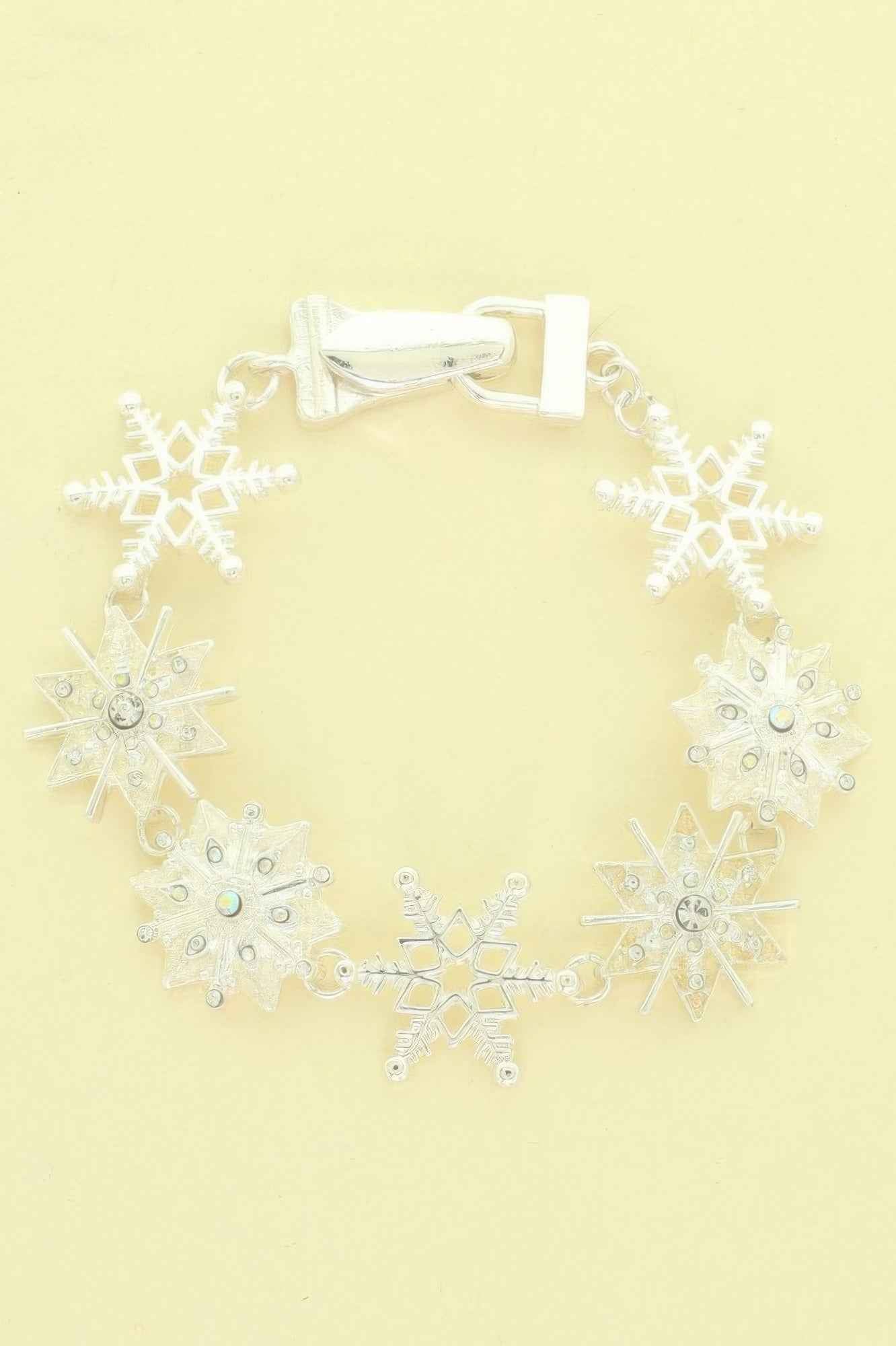 Christmas Enamel Snowflake Magnetic Bracelet