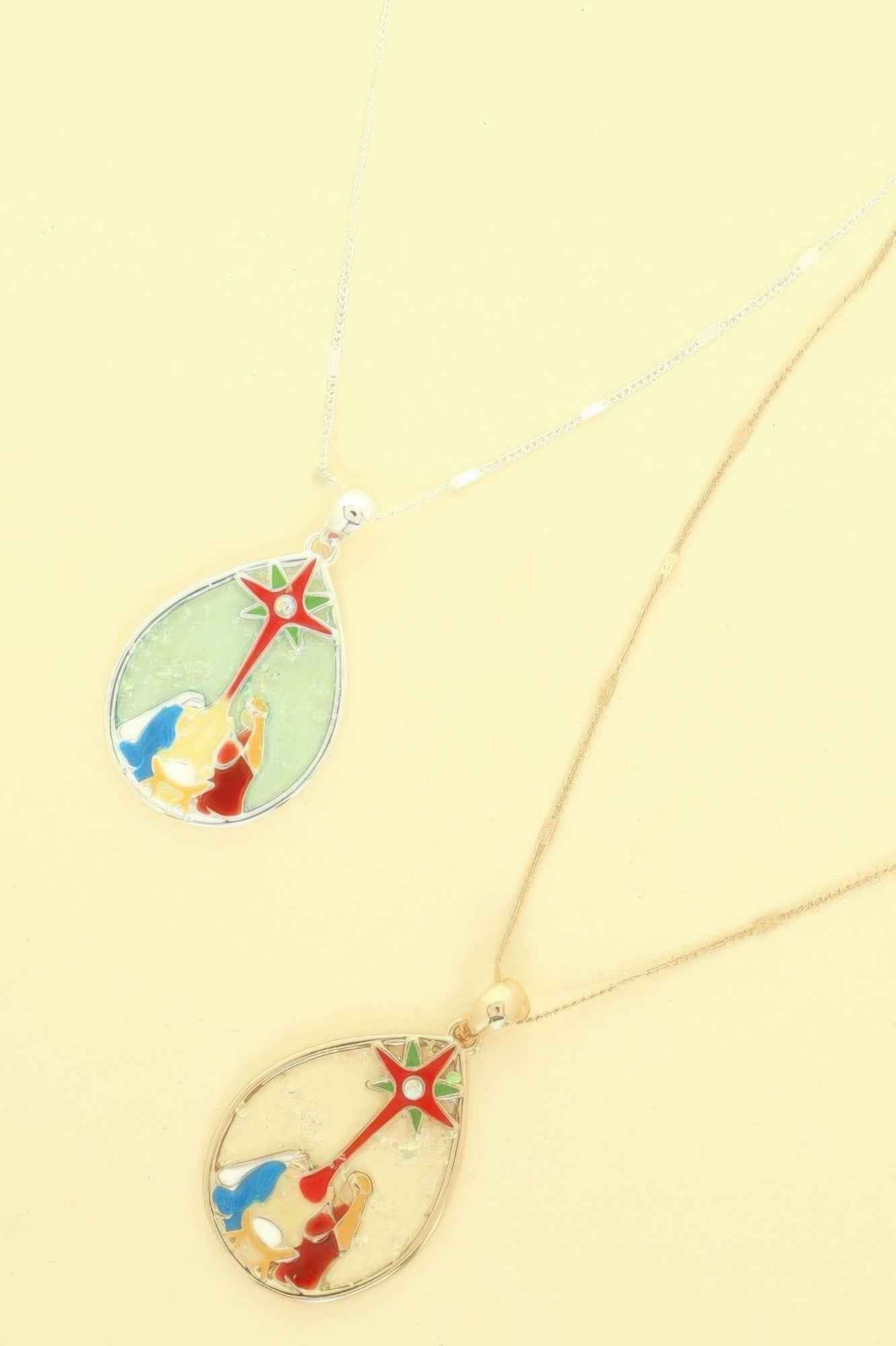 Christmas Theme Nativity Scene Pendant Necklace