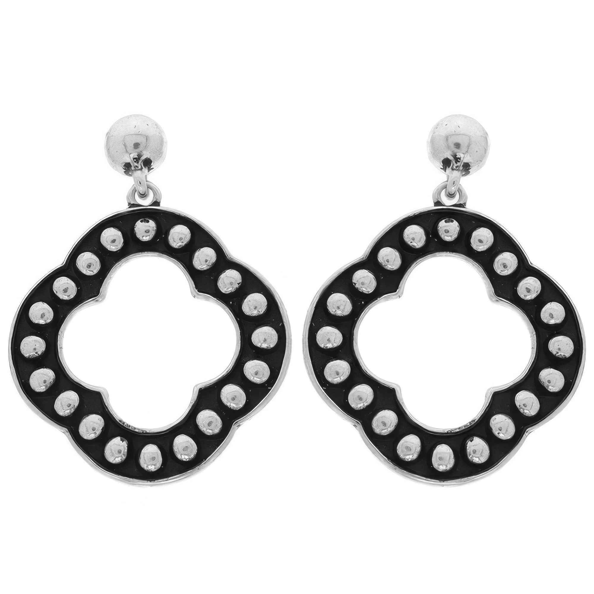 Western Bubble Beaded Quatrefoil Earrings