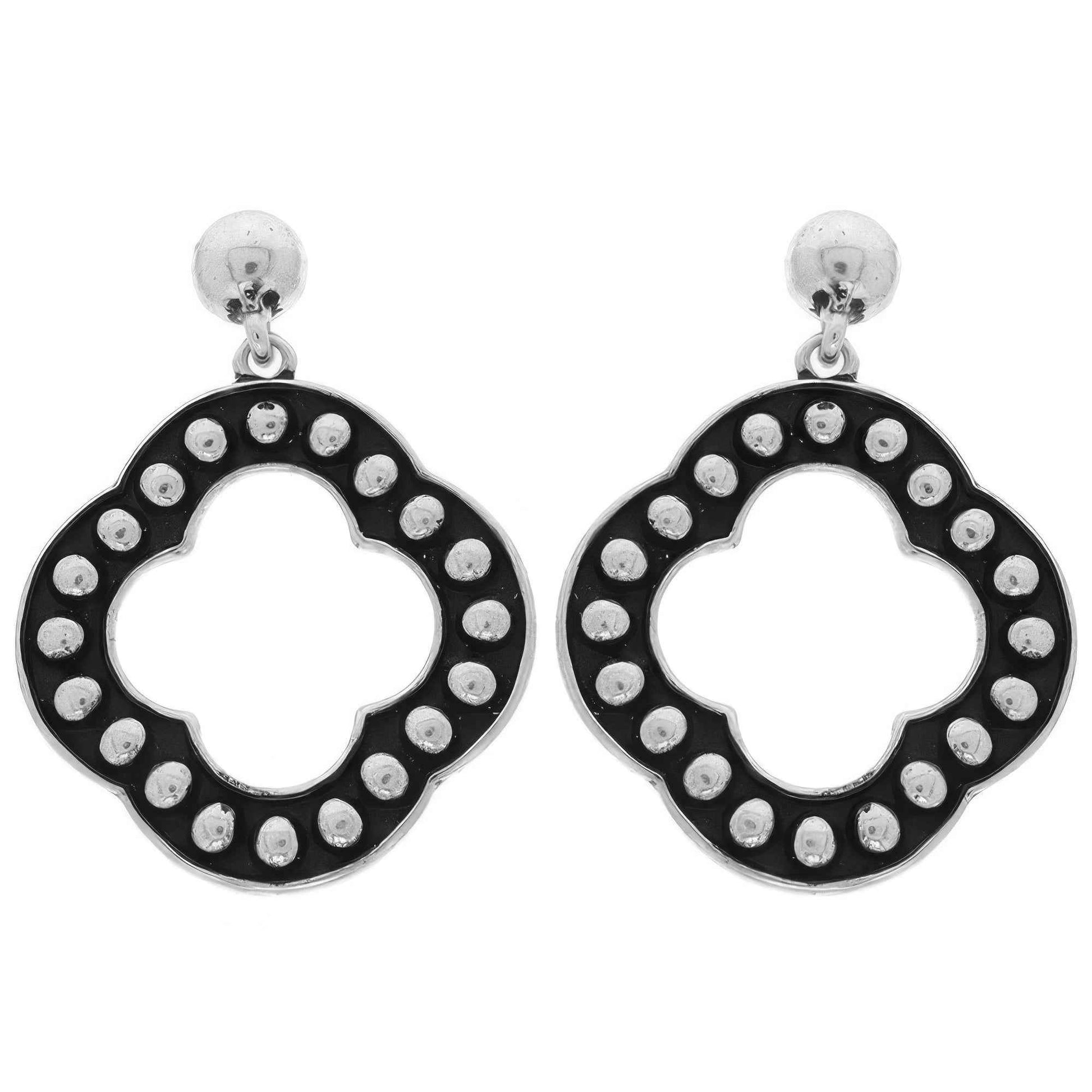 Western Bubble Beaded Quatrefoil Earrings