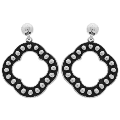 Western Bubble Beaded Quatrefoil Earrings
