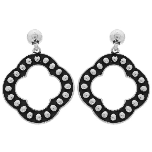 Western Bubble Beaded Quatrefoil Earrings