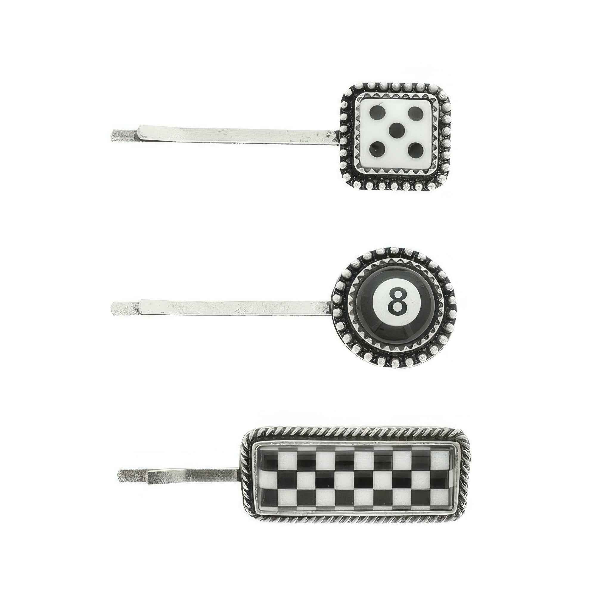 3-piece Western Gambling Theme Hair Pin Set