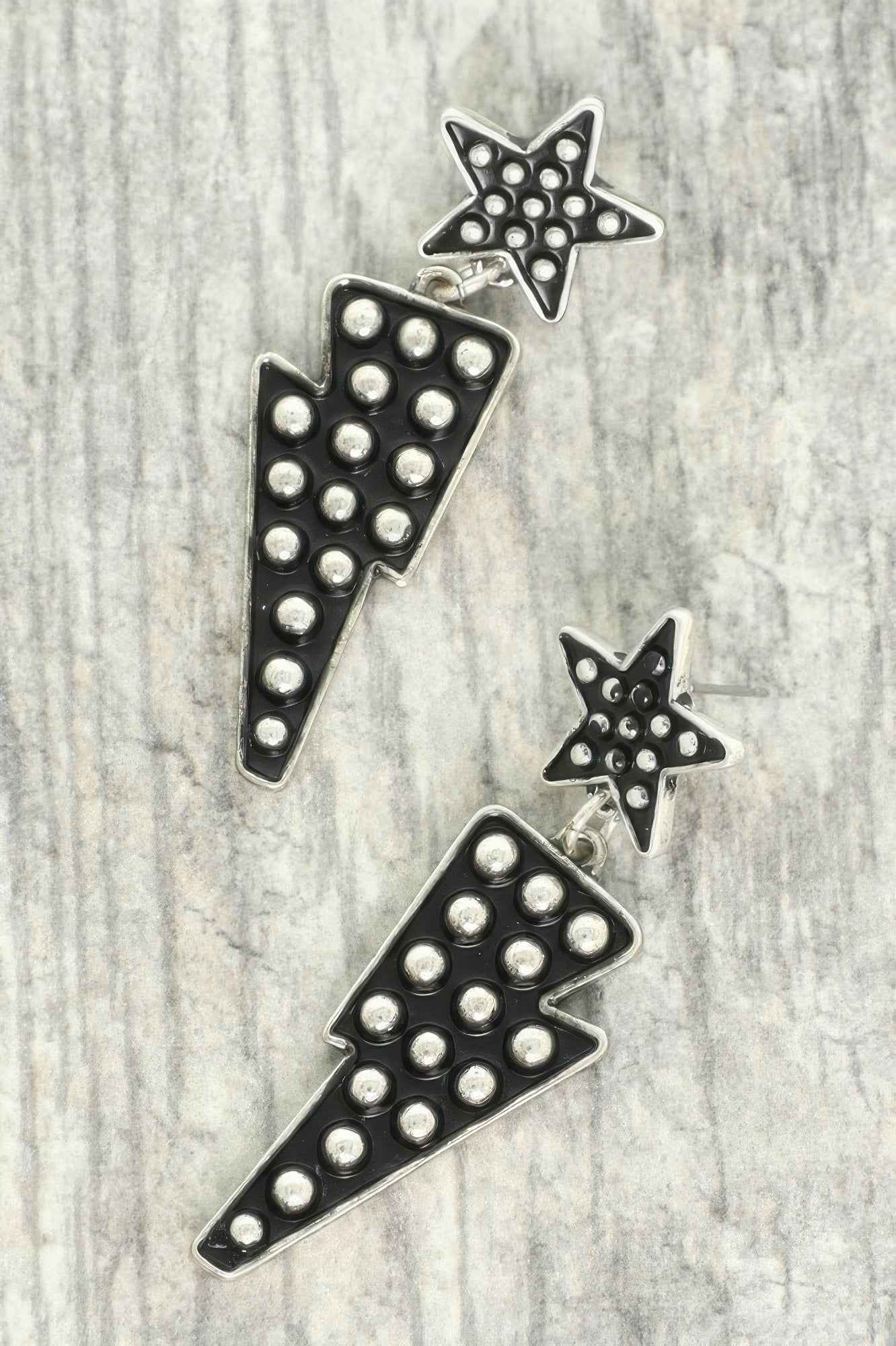 Western Bubble Thunder Post Dangle Earrings