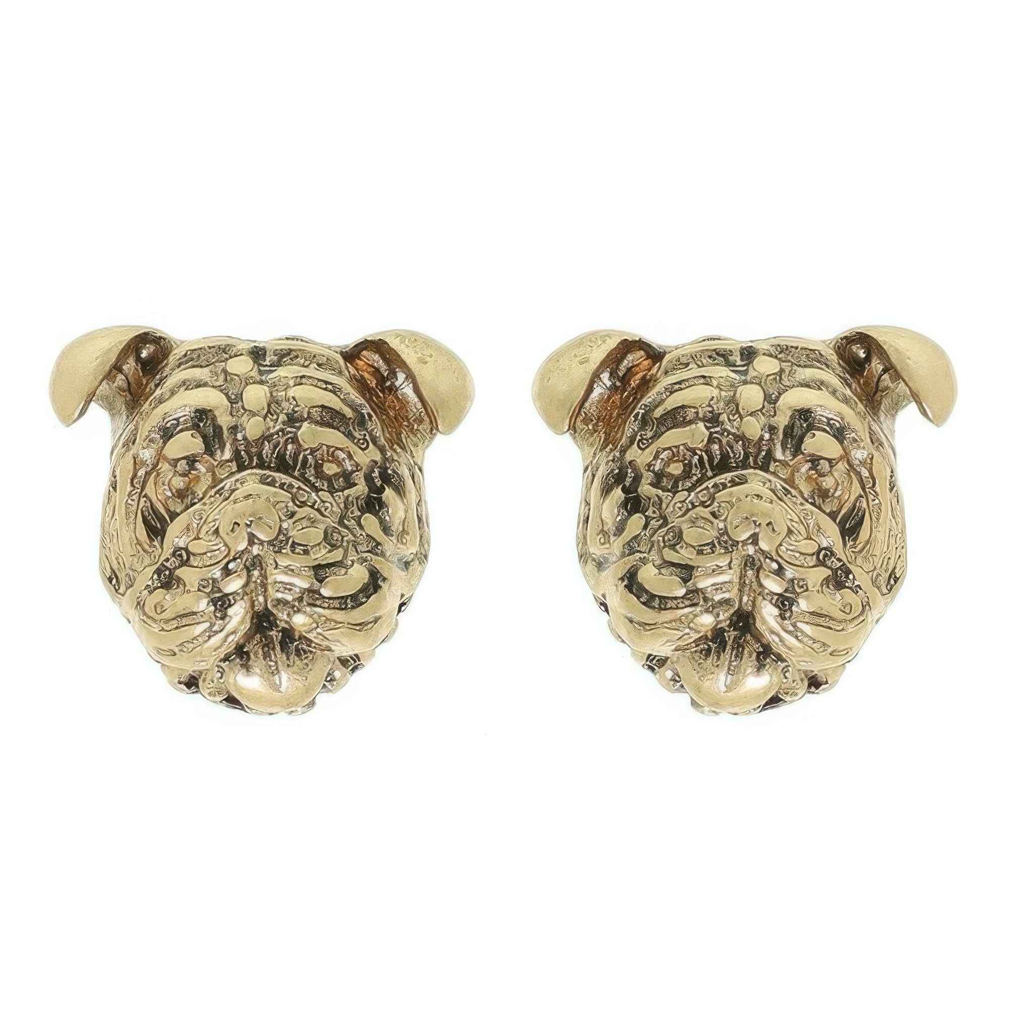 3d English Bulldog Puppy Face Stud Earrings