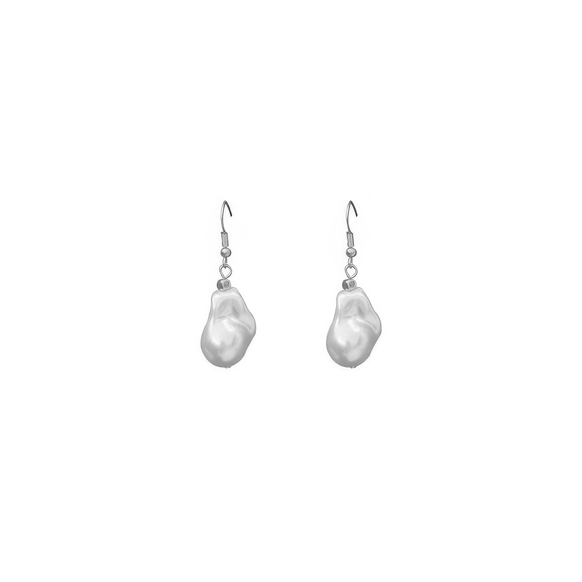 White Baroque Pearl Earrings - It's a Girly Place