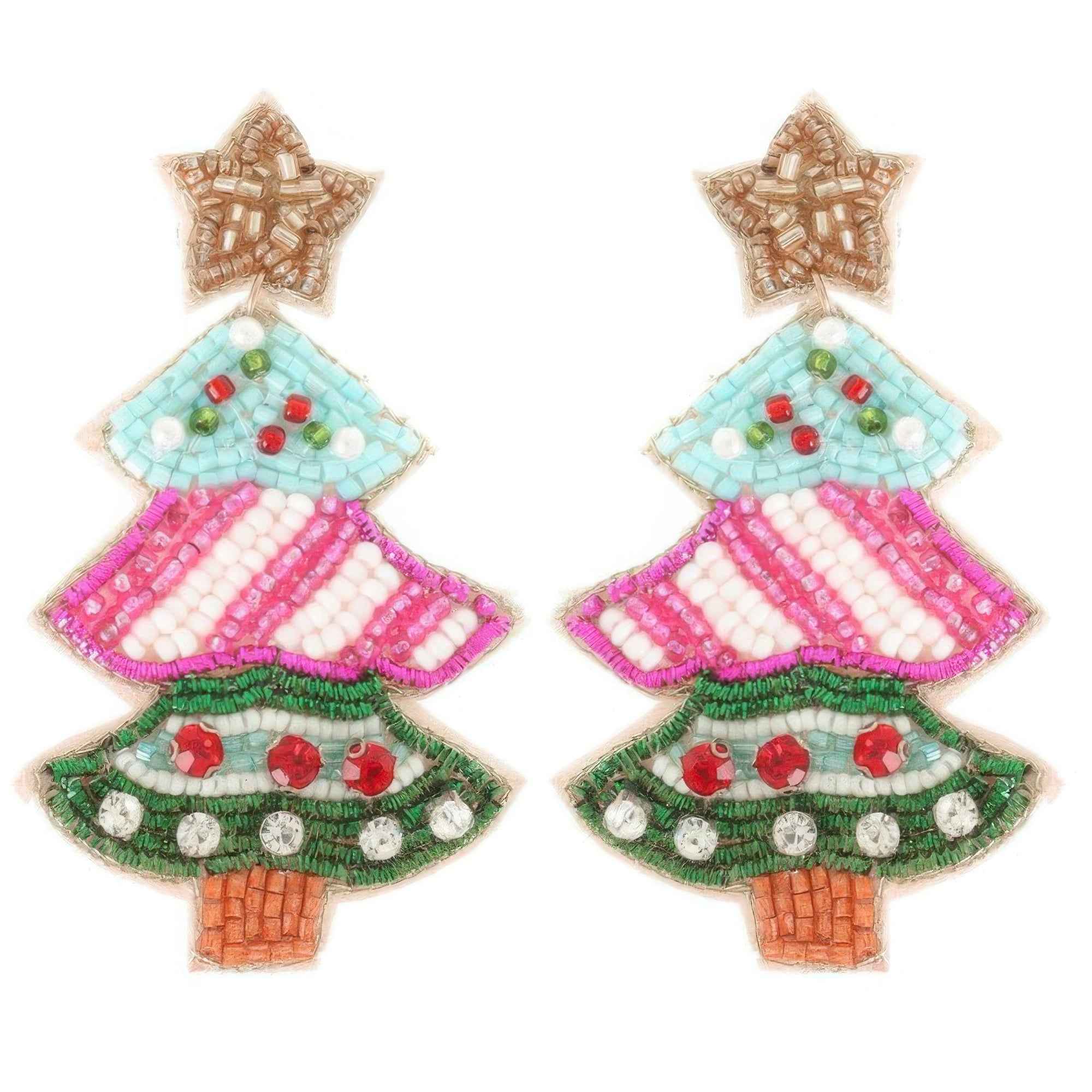 Christmas Tree With Star Topper Post Earrings