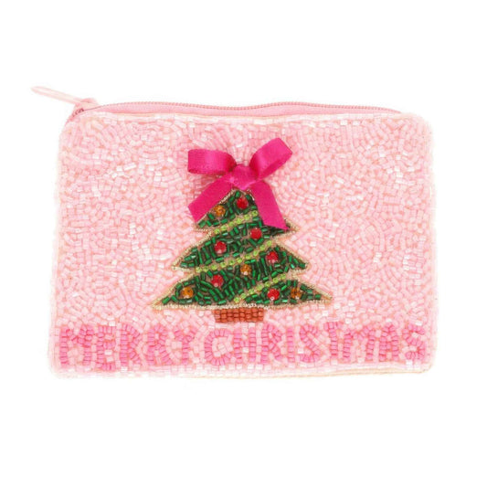 Christmas Three Seed Beaded Coin Bag