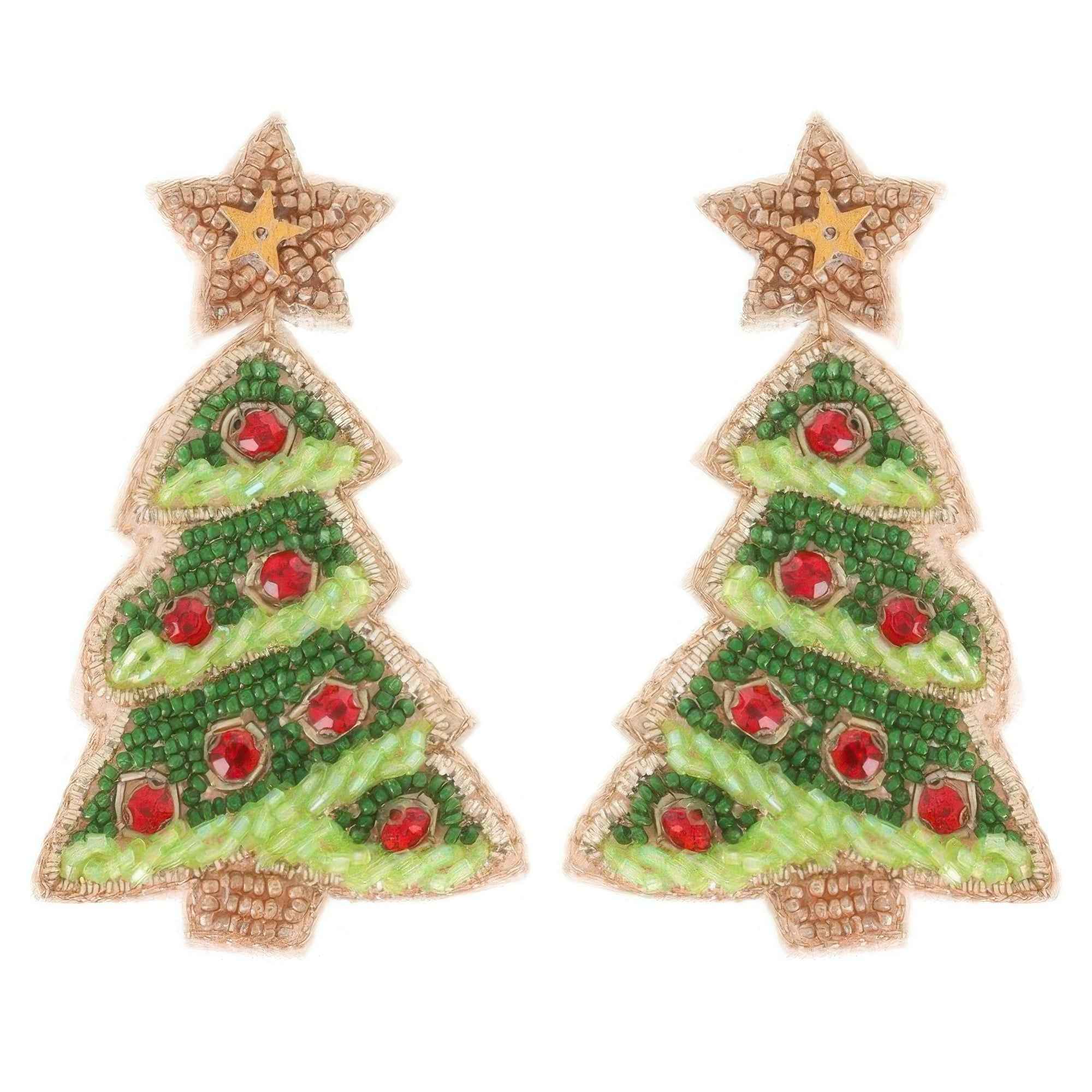 Christmas Tree With Star Topper Post Earrings