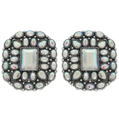 Western Jeweled Concho Post Earrings