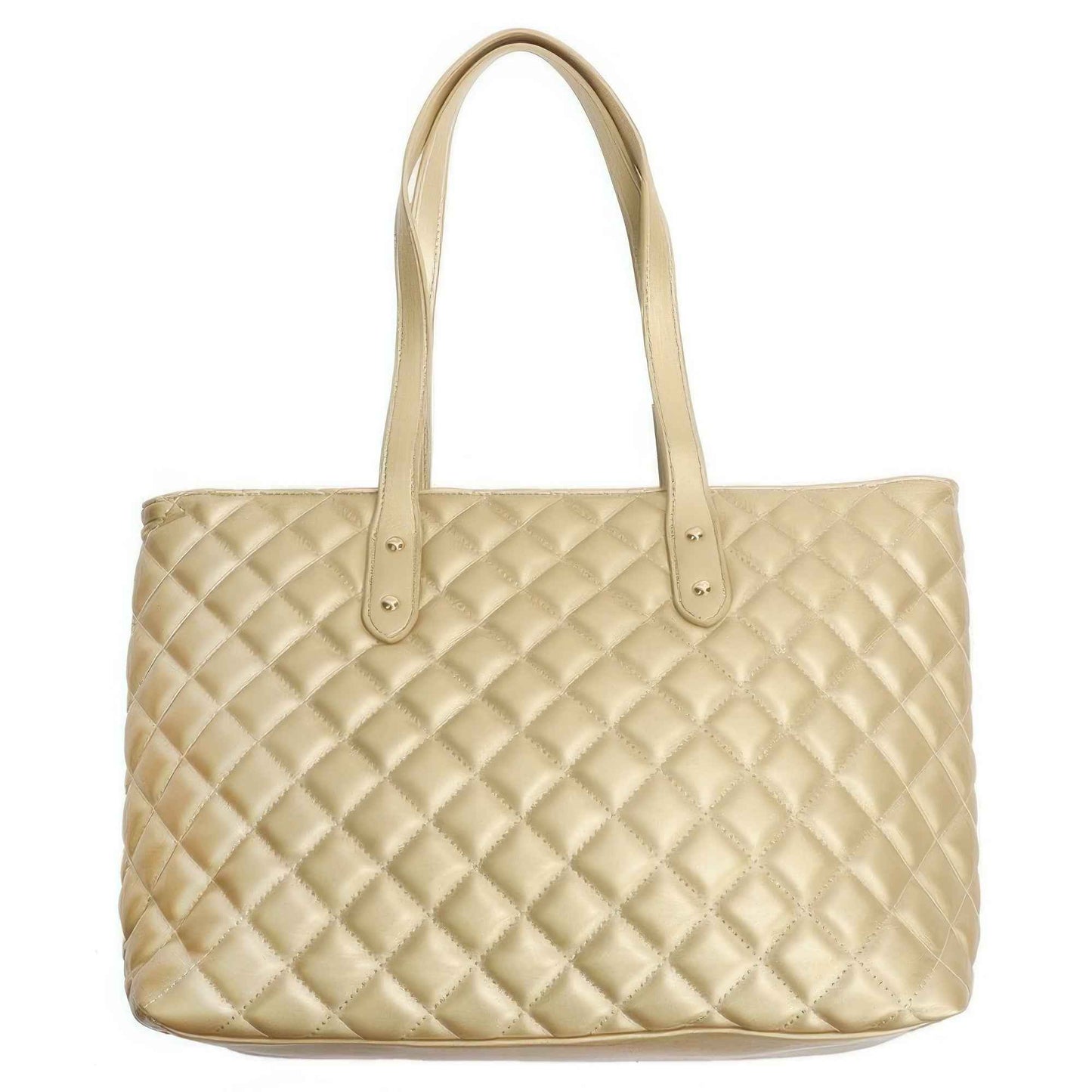 Quilted Diamond Lattice Pu Leather Tote Bag