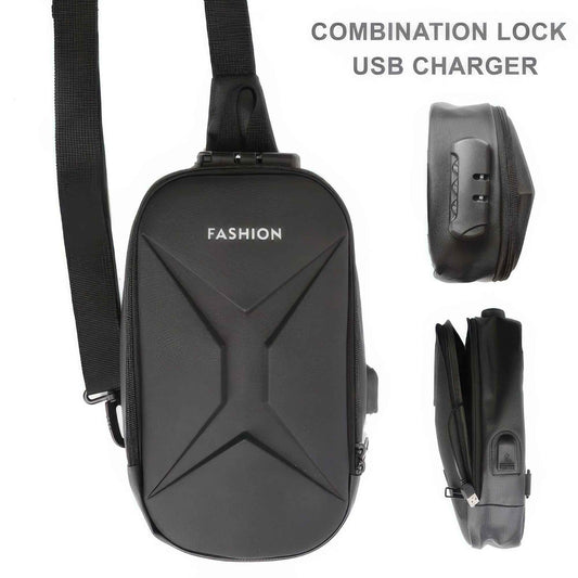 Sling Bag With Usb Charging Port & Password Lock