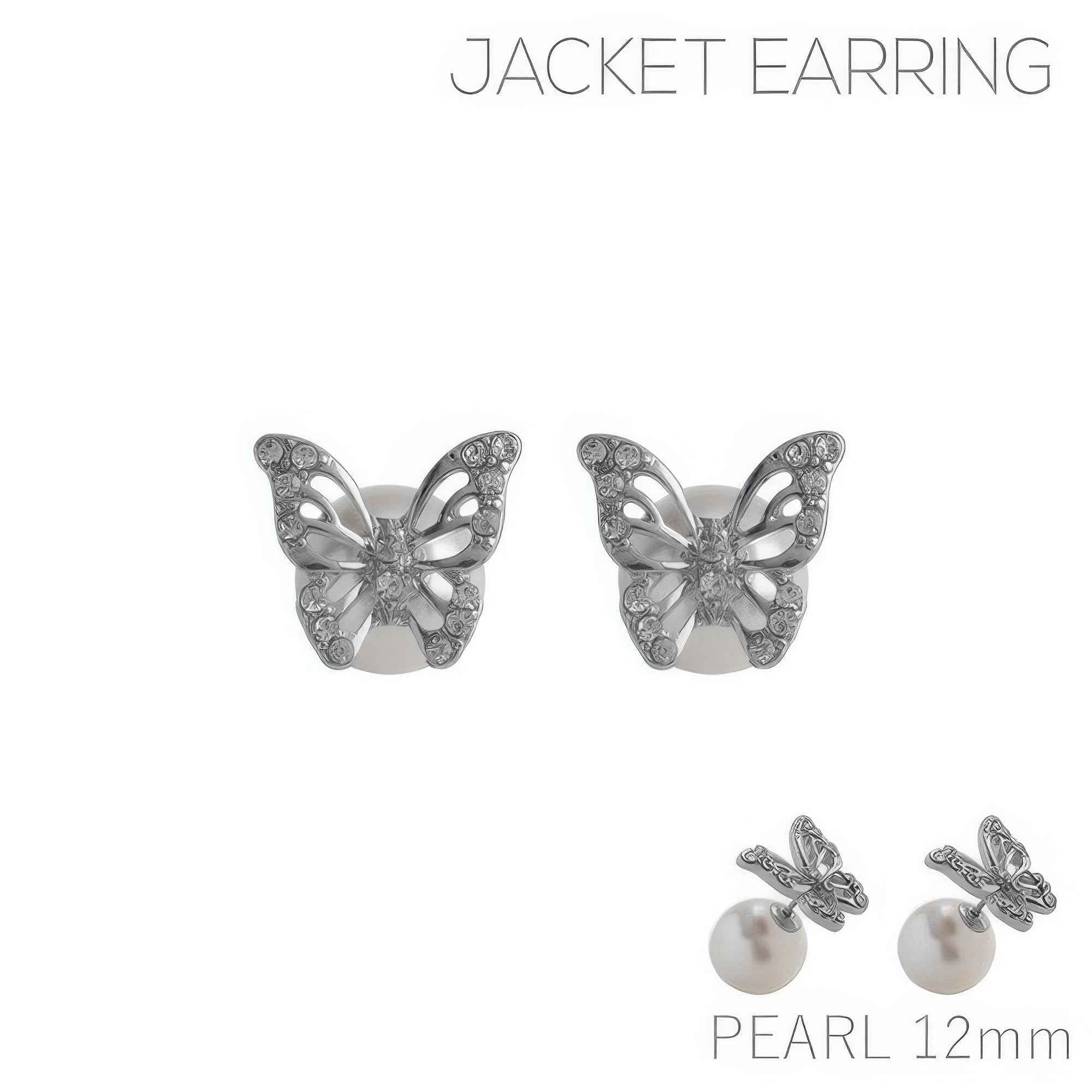 Butterfly Post Earrings Pearl Styled Clutches