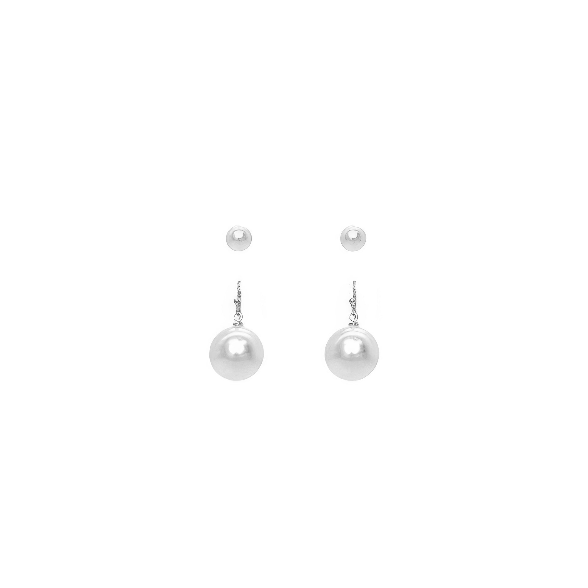 2-pair Assorted White Pearl Earring Set - It's a Girly Place