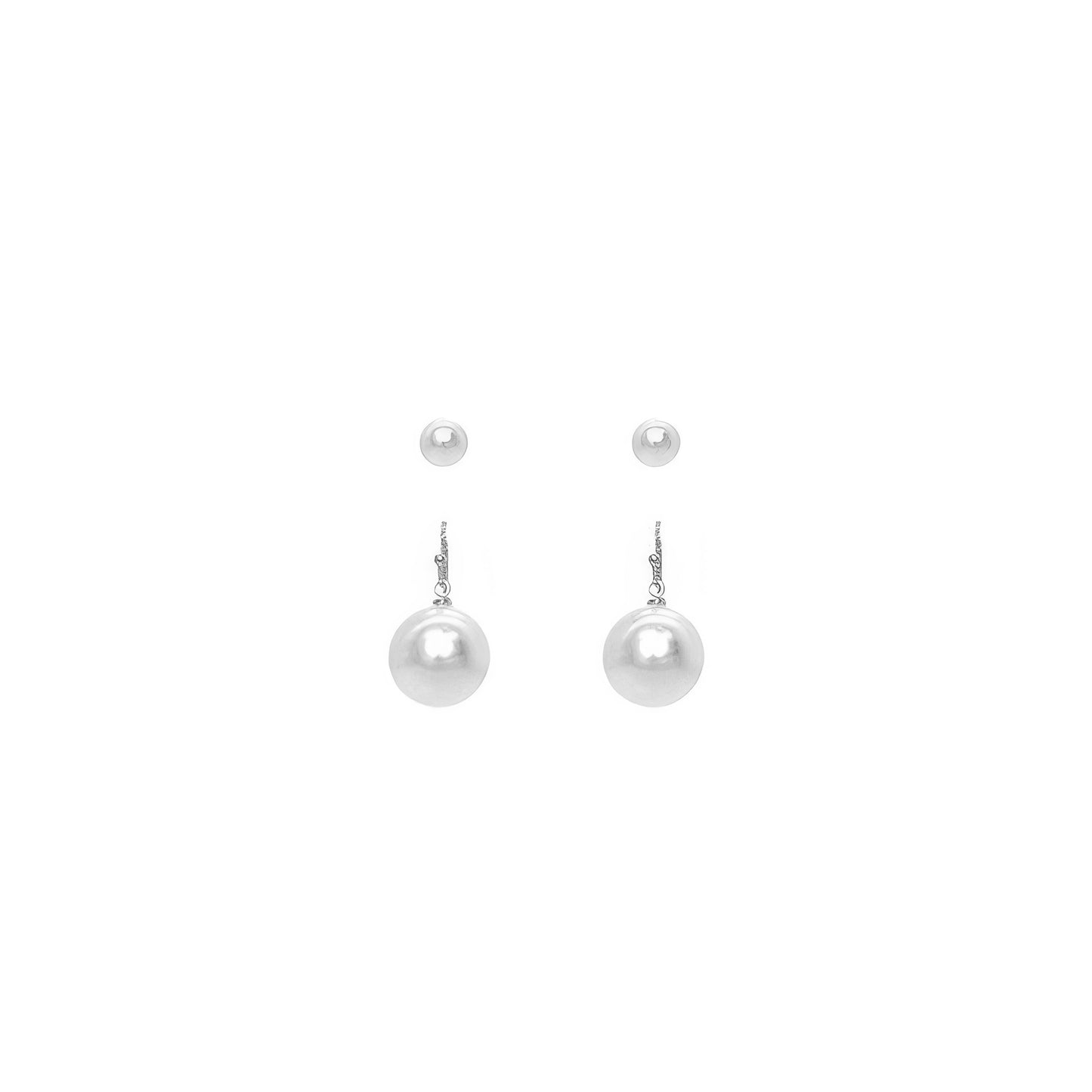 2-pair Assorted White Pearl Earring Set - It's a Girly Place