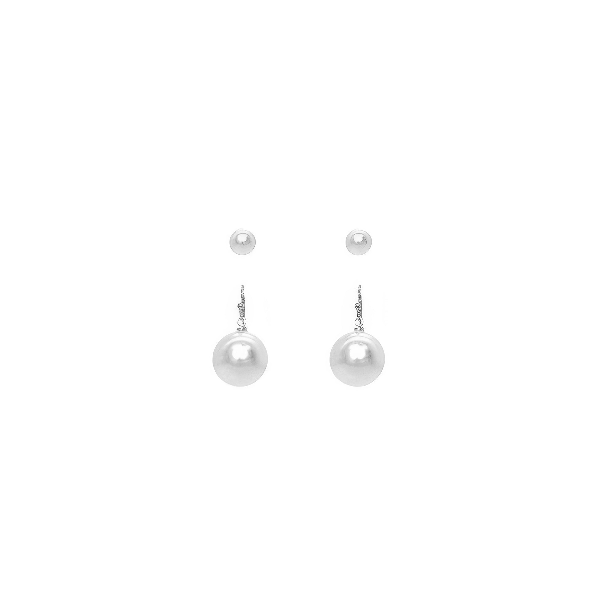2-pair Assorted White Pearl Earring Set - It's a Girly Place