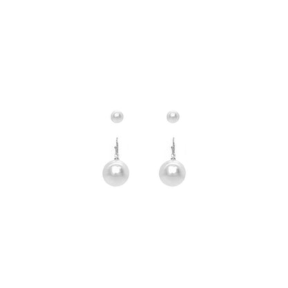 2-pair Assorted White Pearl Earring Set - It's a Girly Place