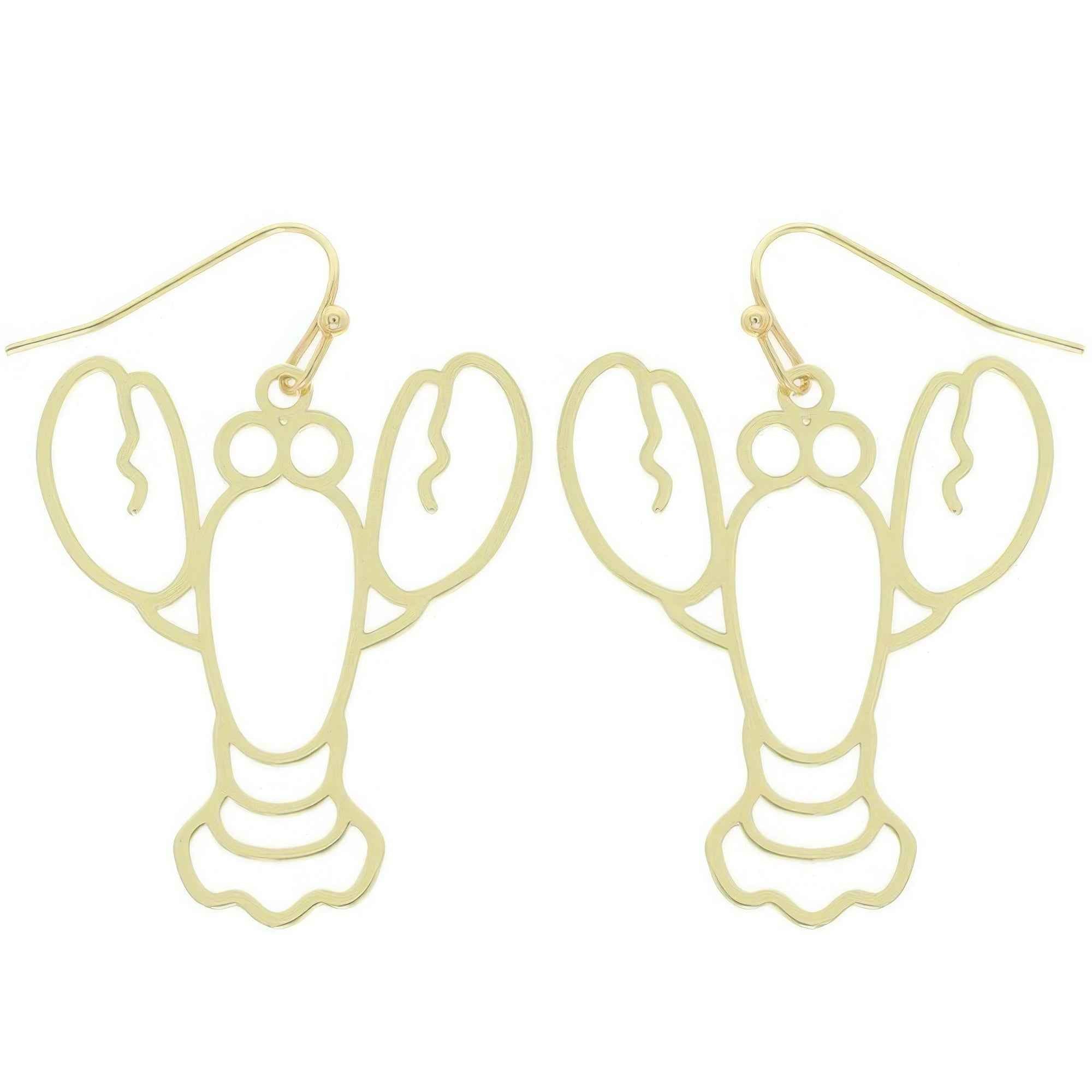 Lobster Cutout Dangle Earrings