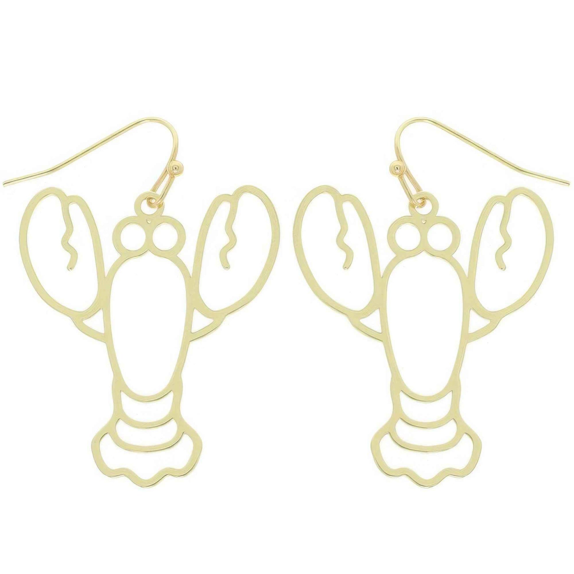 Lobster Cutout Dangle Earrings