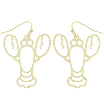 Lobster Cutout Dangle Earrings
