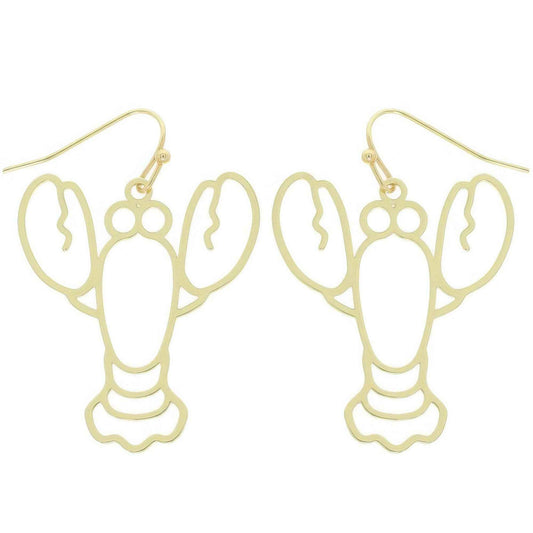 Lobster Cutout Dangle Earrings