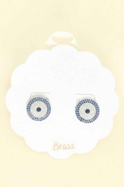 Evil Eye Rhinestone Stud Earrings