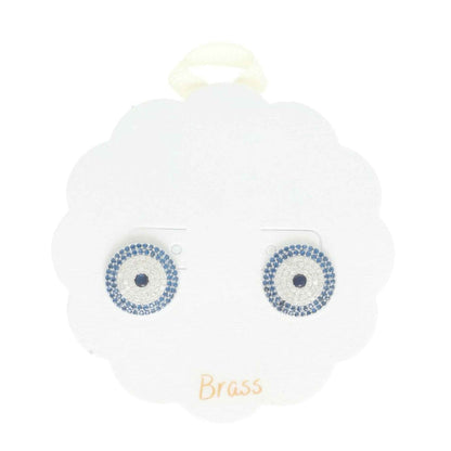 Evil Eye Rhinestone Stud Earrings