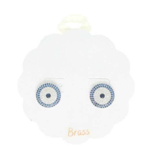 Evil Eye Rhinestone Stud Earrings