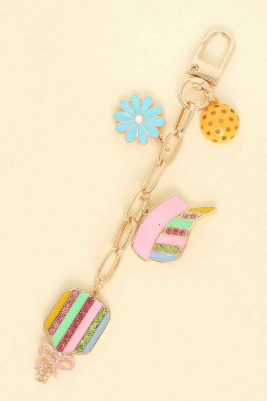 Pickleball Theme Bag Charm Chain