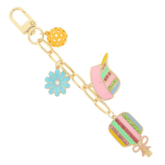 Pickleball Theme Bag Charm Chain