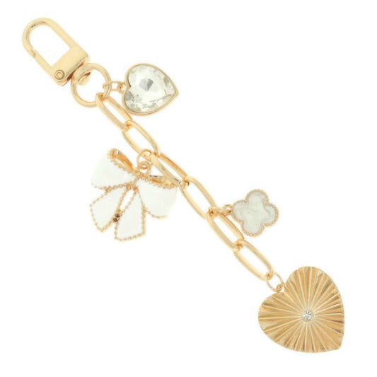 Heart Theme Bag Charm Keychain