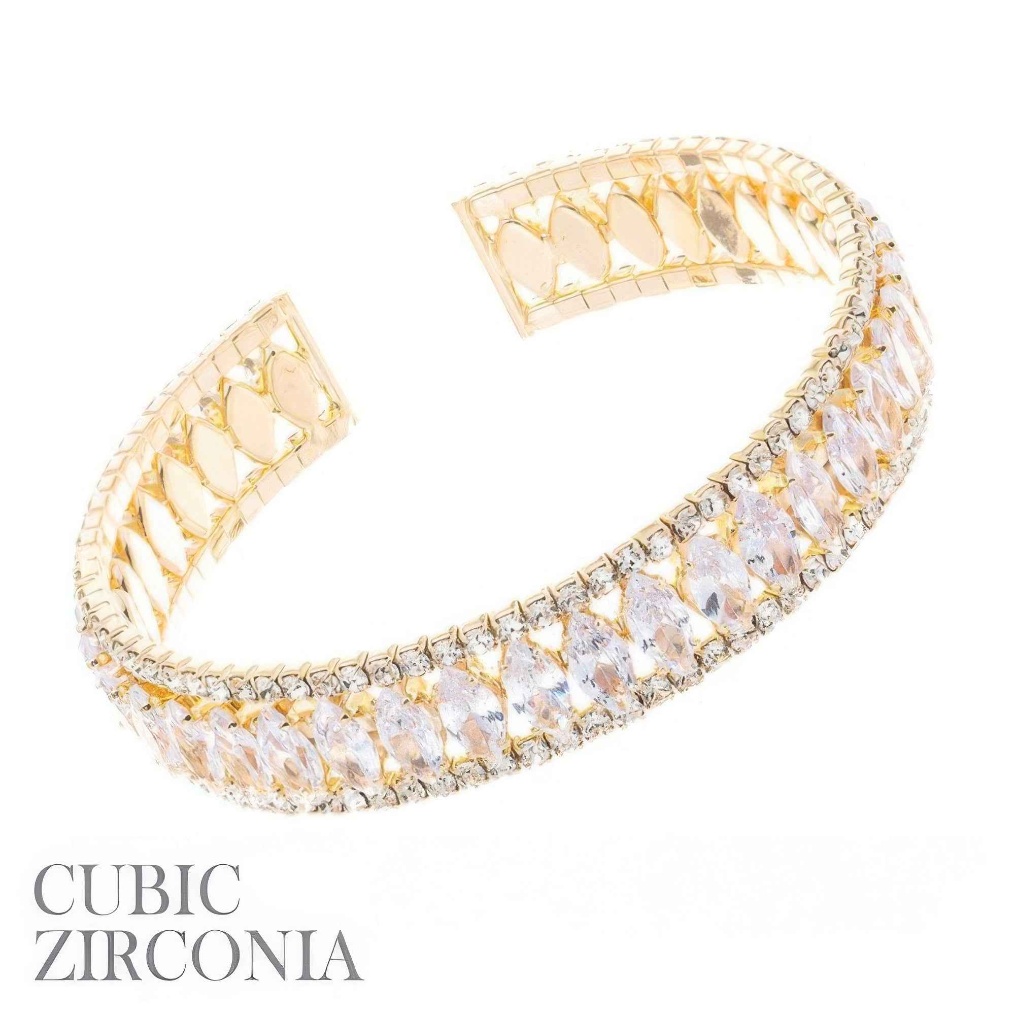Marquise Cut Cubic Zirconia Cuff Bracelet