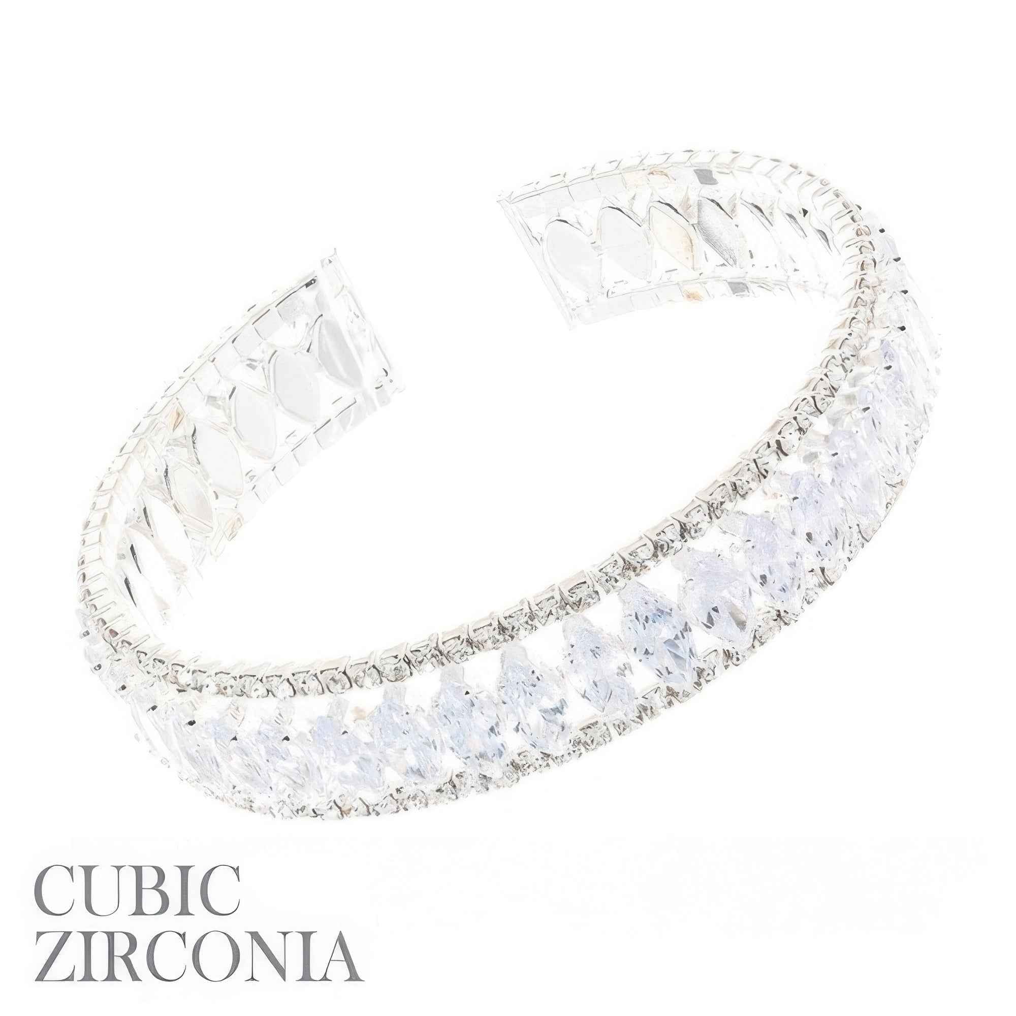 Marquise Cut Cubic Zirconia Cuff Bracelet
