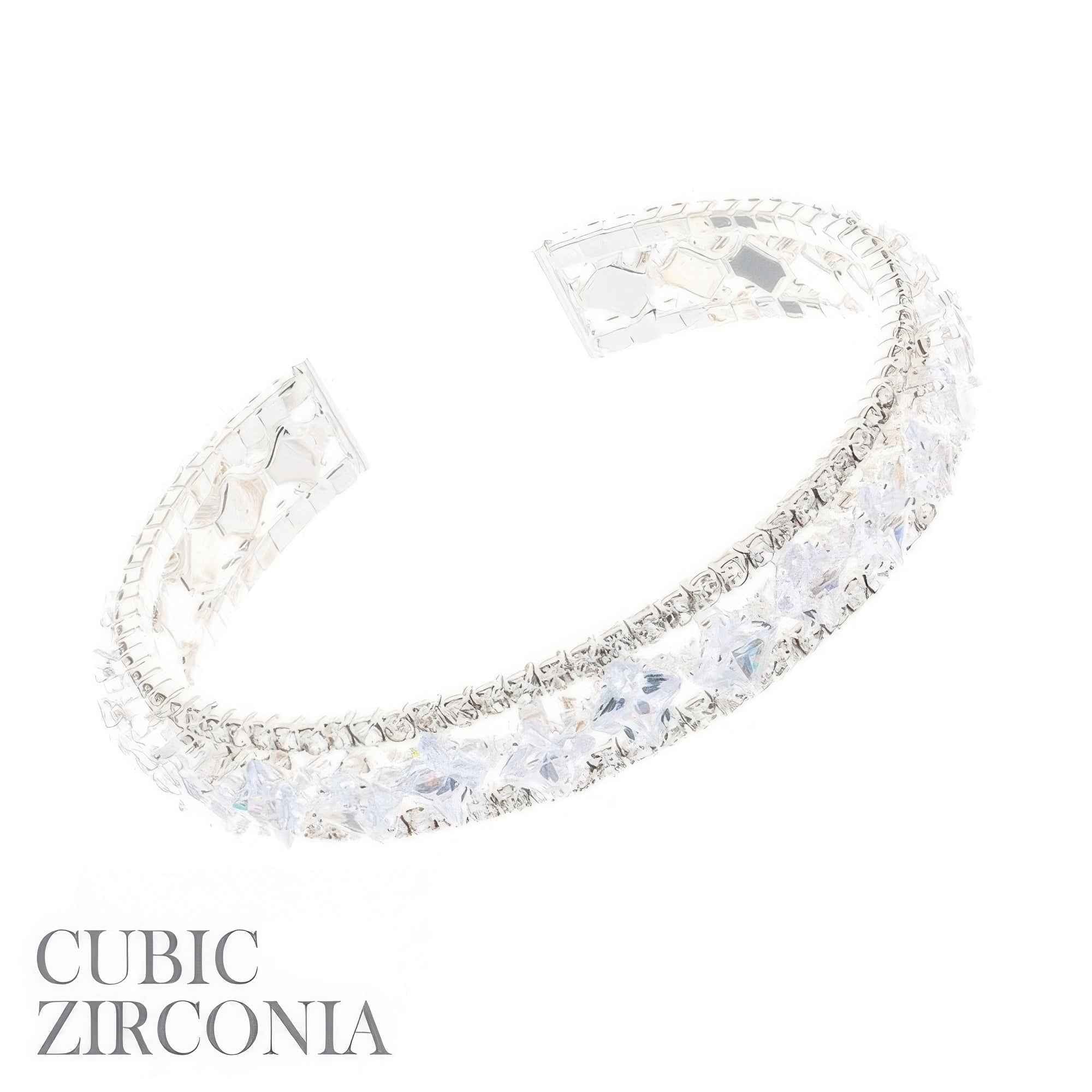 Princess Cut Cubic Zirconia Cuff Bracelet