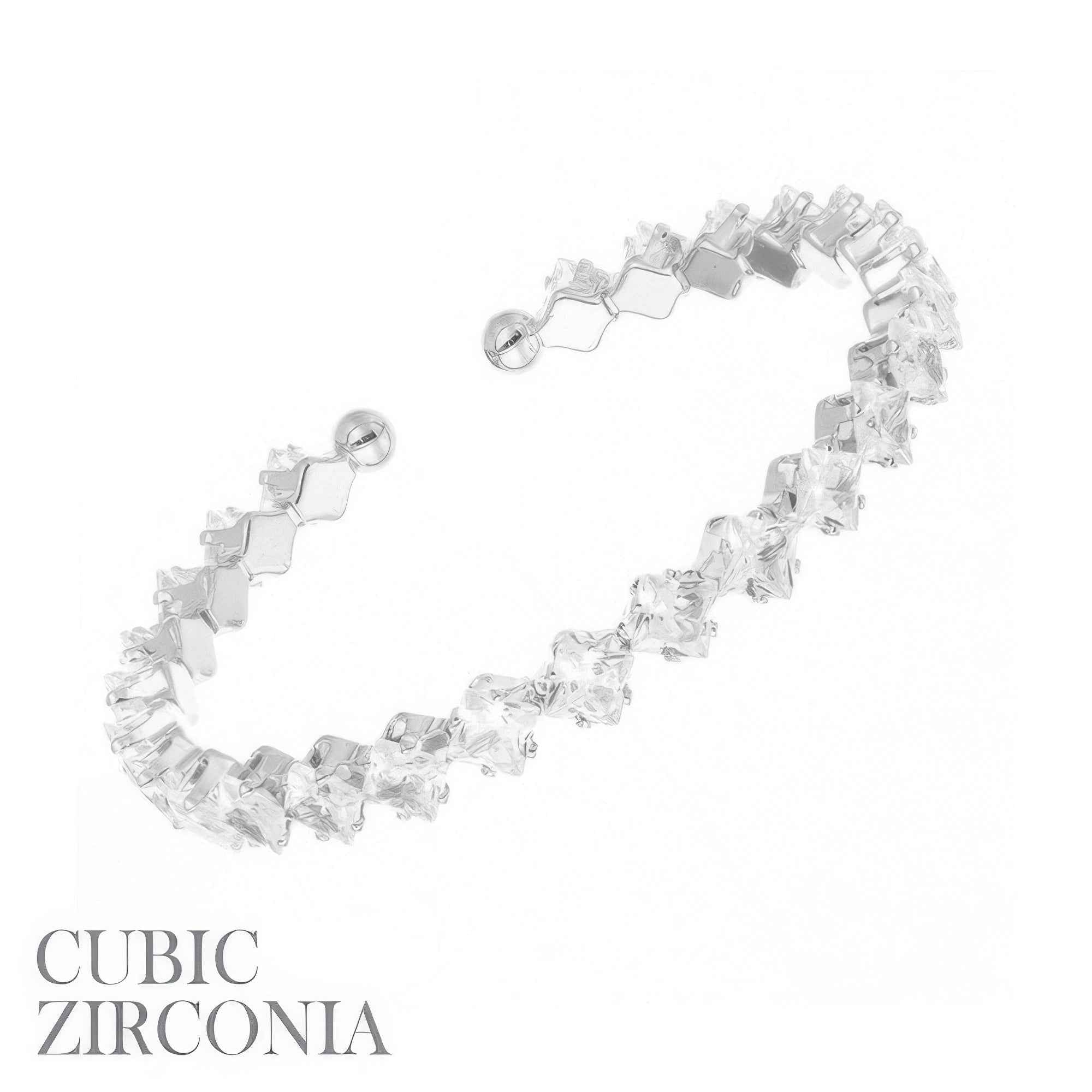 Cubic Zirconia Embellished Cuff Bracelet