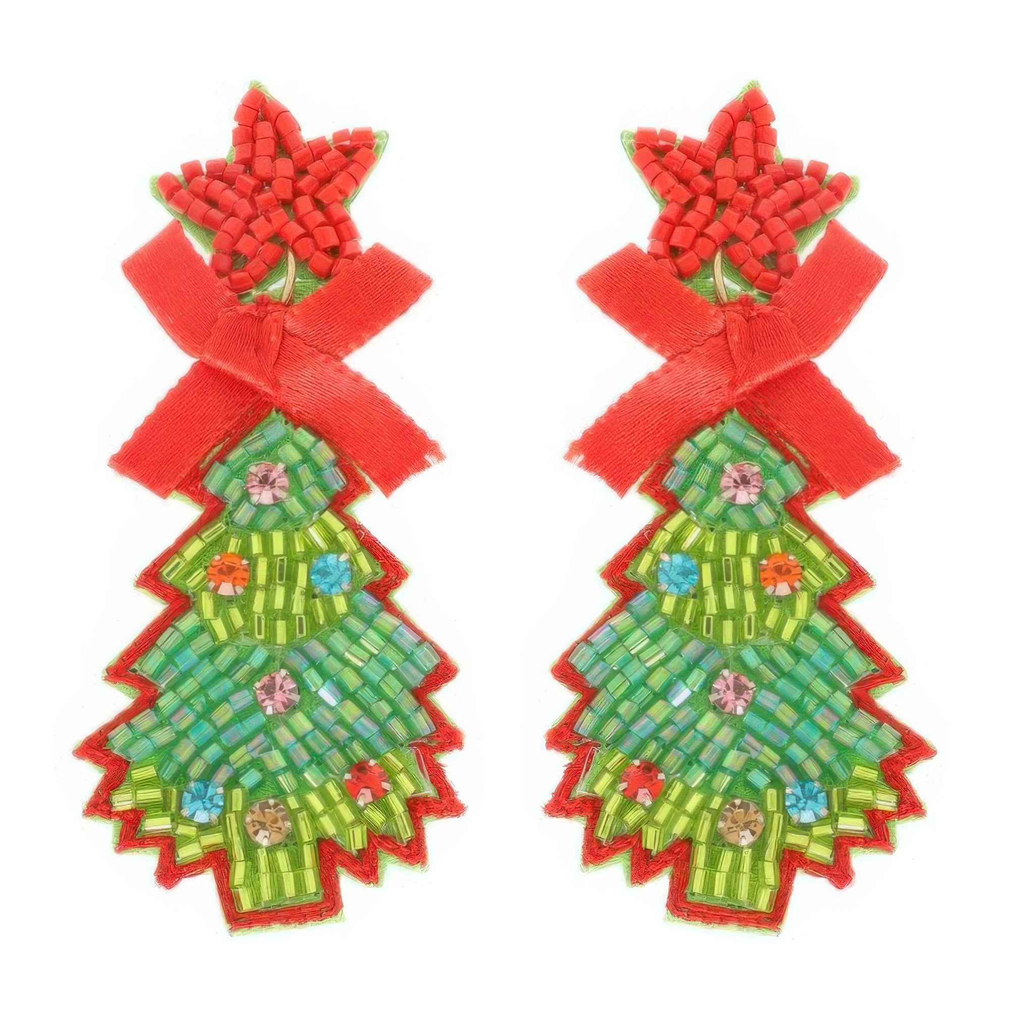 Christmas Tree Post Dangle Earrings