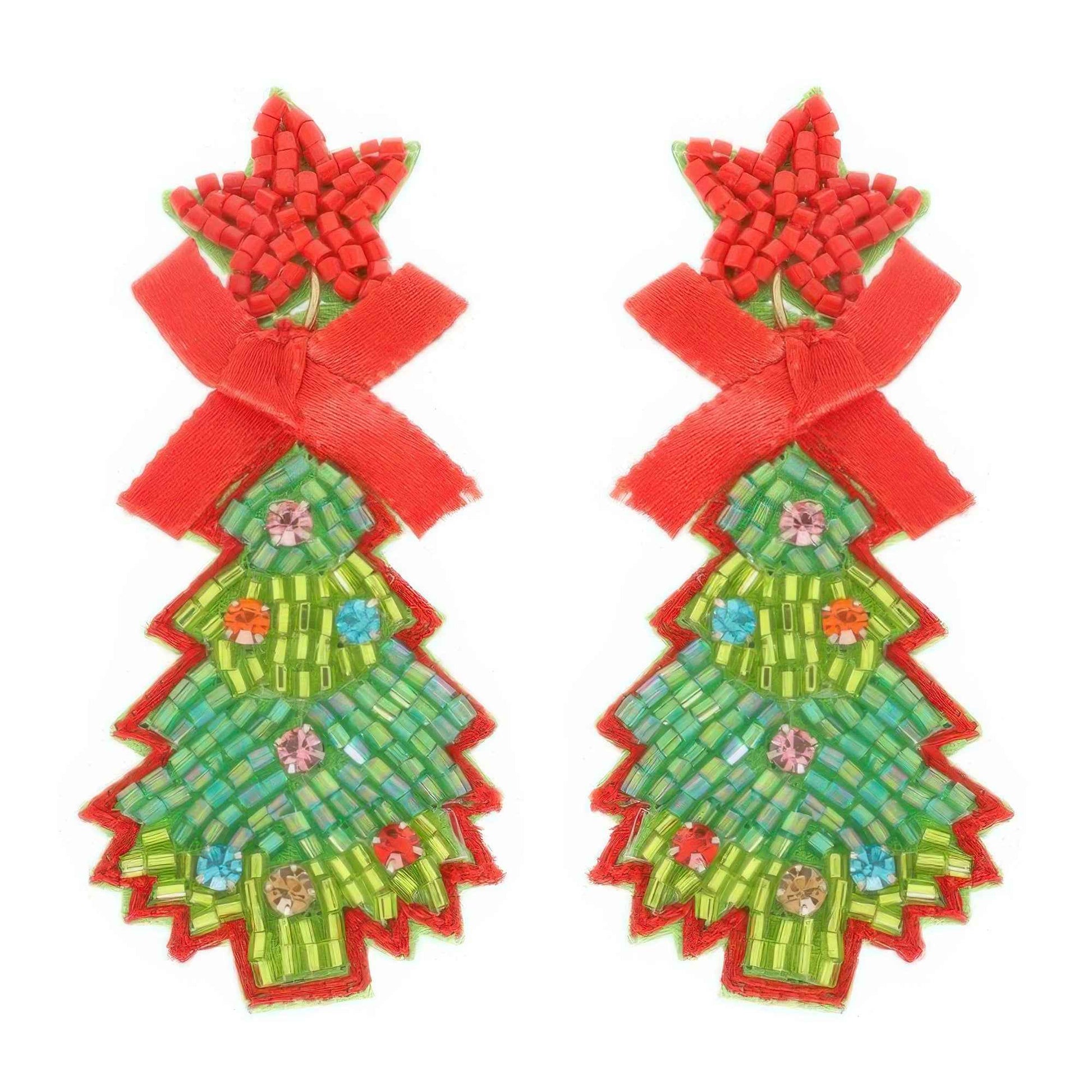 Christmas Tree Post Dangle Earrings